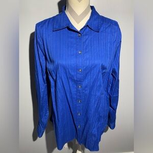 Talbots Royal Blue Textured Blouse